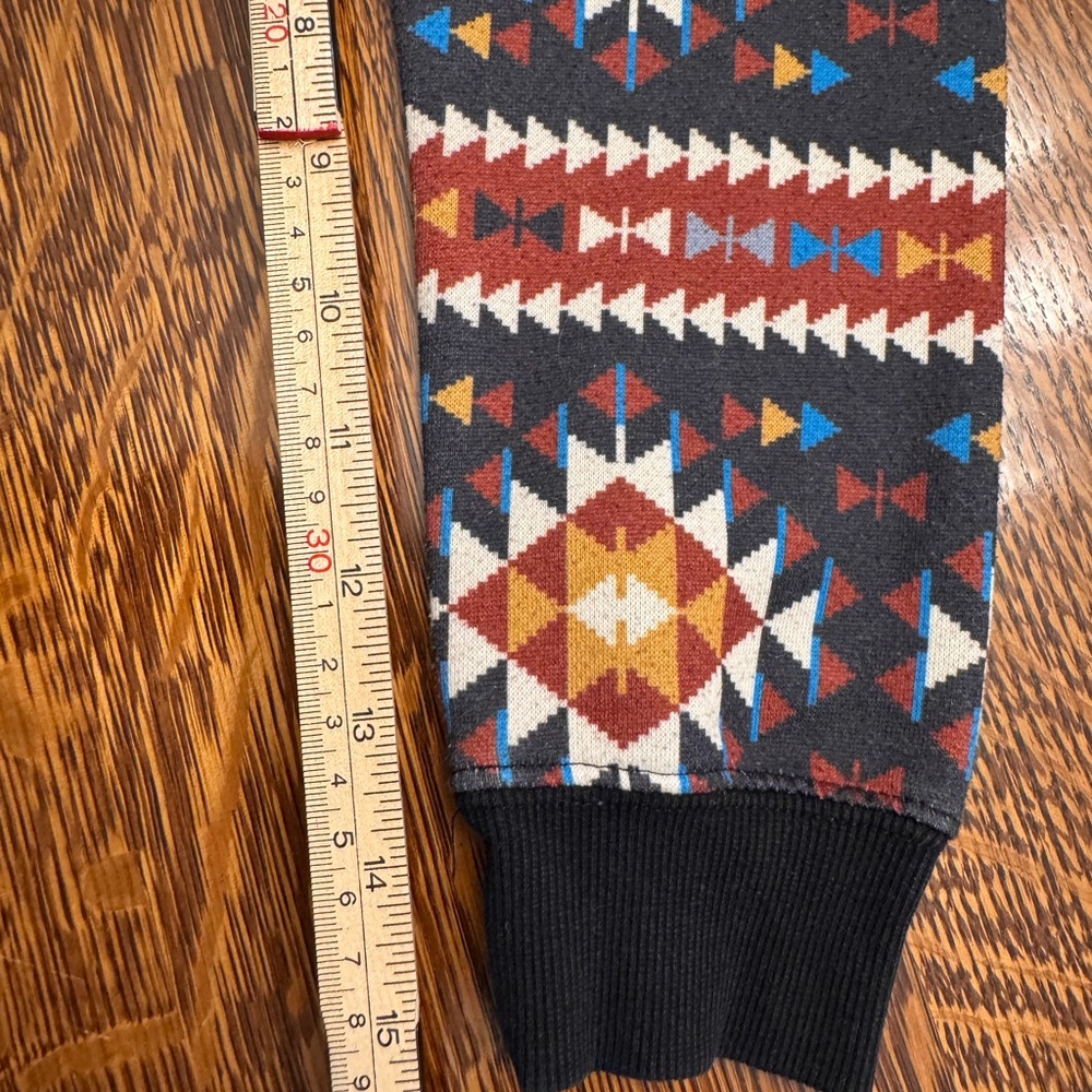 Hooey Hoodie Mens M Black Southwestern Aztec Print Western Rodeo Hoodie Pullover - Picture 5 of 12